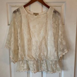 Lace wide arm blouse